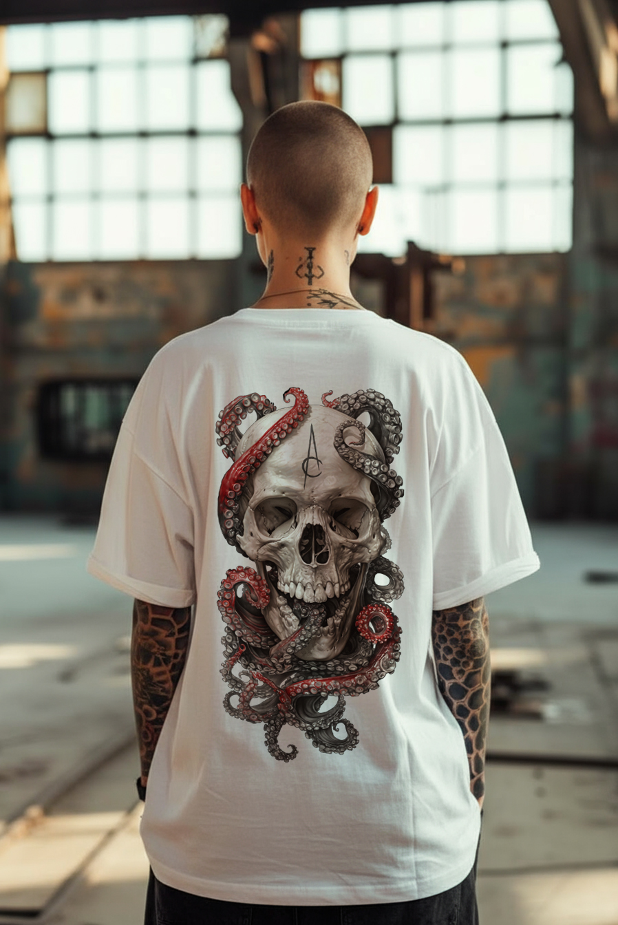 Octoskull black and white - Afbeelding 4